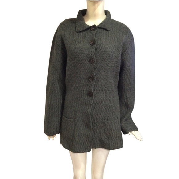 Marion Foale Sweaters - Marion‎ Foale 100% Wool Hand Knit Cardigan